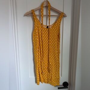 Polka dot yellow mini dress H&M size 32 - S